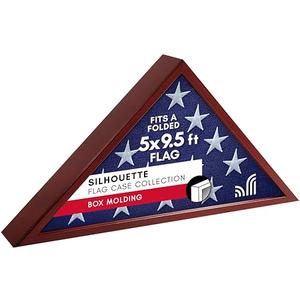 Amazon.com - Americanflat Large Flag Display Case - Fits Folded 5x9.5' Burial Flags - Silhouette Collection - Display Box for Wall or Tabletop - Mahogany