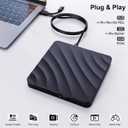 QDSYLQ External CD DVD Drive for PC - USB 3.0 CD Burner DVD Player for Laptop, External Optical Drives for PC/MacBook, Disc Reader for Windows 11/10/8/7/XP/Vista, Linux, Mac