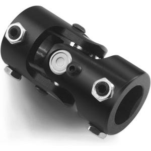 1" DD x 1" DD Steering Universal U-Joint Black Single U Joint Coupler Shaft (Black, 3-1/4" Total Length)