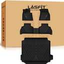 LASFIT Floor Mats&Trunk Mat Fit for BMW X5 2019-2024 2025 2026 40i/45e/50e/50i/M/M50i/M60i, All Weather TPE Custom Fit 1st&2nd Row Full Set Car Mats & Cargo Liner(Only for 5 Passengers), Black