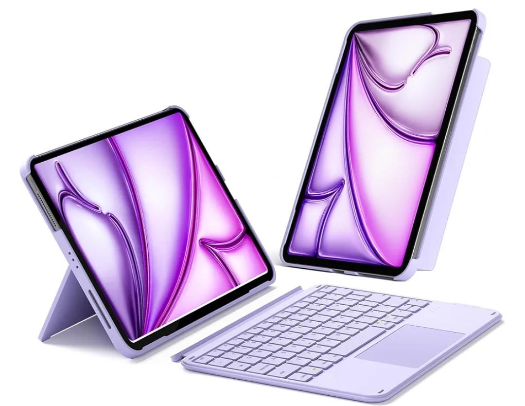 Case with Keyboard,for iPad 10th(10.9")/11th Gen(2025 A16),Air 11" M3/M2,Air 6/5/4th,Pro 11 4/3/2/1,Ultralight Detachable Keyboard with Touchpad, AceTouch Purple