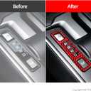 BETTERHUMZ Car Gear Shift Display Frame Sticker for Ford F150 | 2021 2022 2023 2024 2025 Carbon Fiber Center Console Interior Accessories (Red)