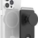 PopSockets Phone Wallet for MagSafe, Phone Card Holder with Grip, Black - Black