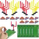 30 PCS Colors Mini Flick Football Games Mini Table Top Sports Games with Foam Footballs Goal Post and Cards Finger Toys Office Indoor Football Sports Party Favors Office Desk Toys Red Yellow