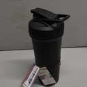 BlenderBottle Strada Sleek Shaker Cup Insulated Stainless Steel Water Bottle with Wire Whisk, 25-Ounce, Black