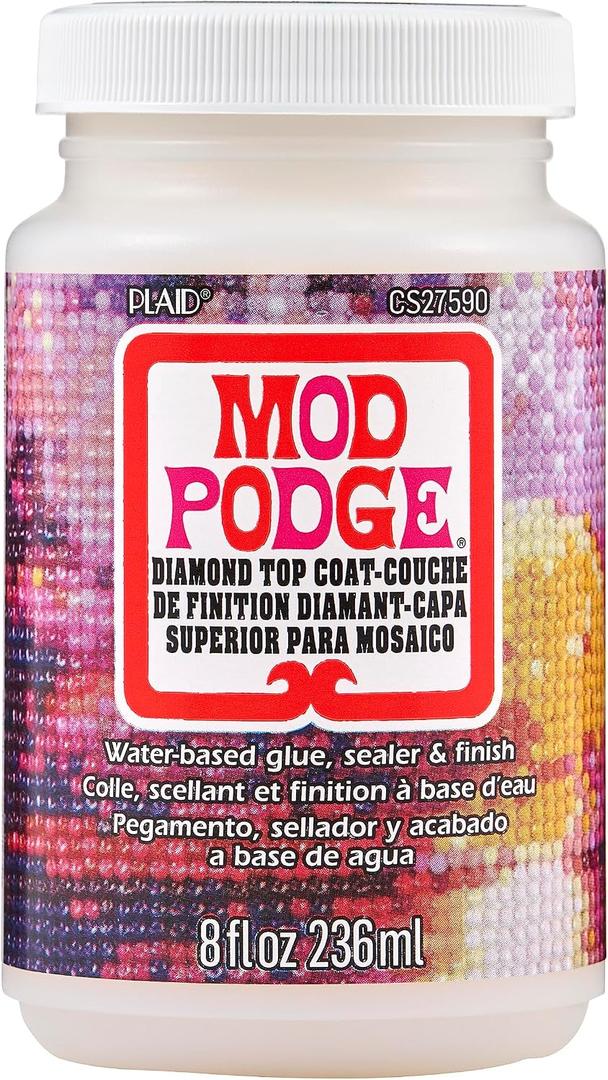 2 x Mod Podge Diamond Top Coat, Premium All-in-One Glue, Sealer, and Finish Perfect for Preserving Diamond Puzzle Arts and Crafts Projects, CS27590