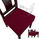 Genina Waterproof Seat Covers for Dining Room Chair Covers Waterproof Dining Chair Covers (4 PCS-Rear-gapped, Wine Red)