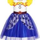 HenzWorld Girls Cowgirl Costume Toddler Princess Dress Halloween Role Play Clothes for Kids Cowgirl Dress for Birthday Gift, 4T