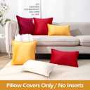 CARRIE HOME Mustard Yellow Velvet Throw Pillow Covers 18 x 18 Yellow Couch Throw Pillows 18x18 Set of 2 Super Soft Yellow Accent Decorative Pillows for Bedroom and Living Room (No Inserts)