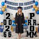 Queekay 8 Pcs Prom Column Standup Photo Booth Decorations 2026 Prom Backdrop Balloon Boxes Cardboard Decoration Column for Party College, 11.8 x 44.9 Inch(Black, Silver Base)