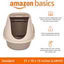 Amazon Basics No-Mess Hooded Enclosed Cat Litter Box with Odor Control and Swinging Door, Standard, 21" x 16" x 15", Multicolor