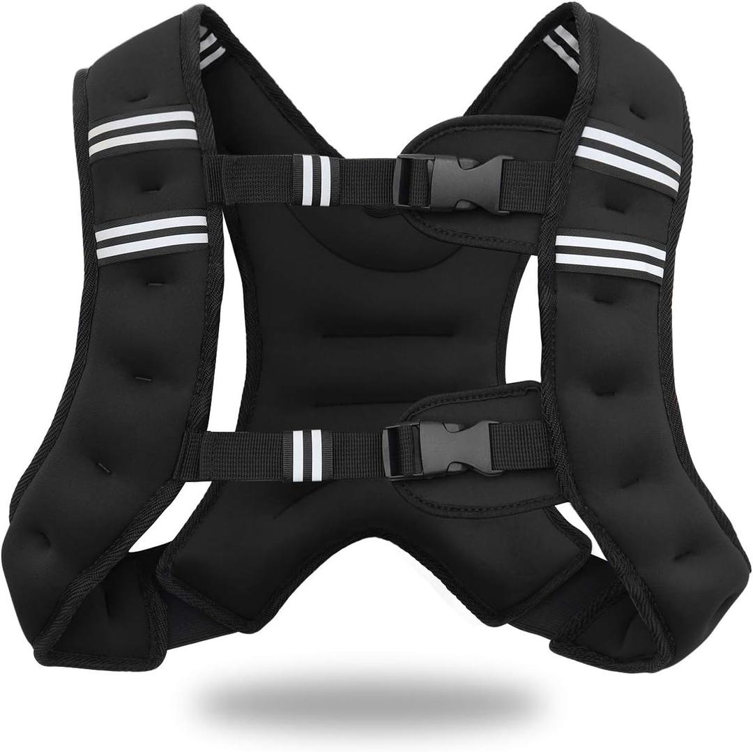VIVITORY Weighted Vest Workout Equipment, 11lbs/18lbs Body Weight Vest for Men, Women, Strength Training, Running, Fitness, Muscle Building, Weight Loss, Weight lifting (Black), M