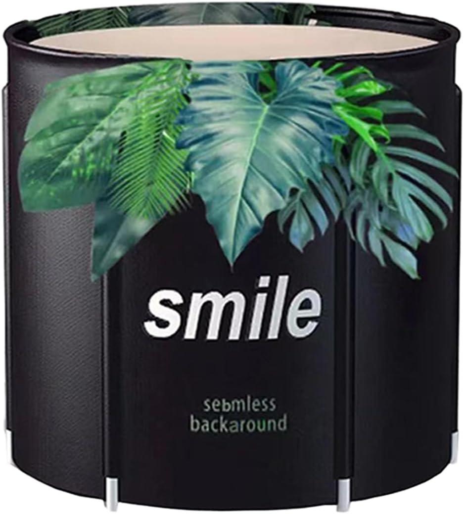 STARBRILLIANT Portable Foldable Bathtub, Collapsible Adult Travel Bath Tub for Camping, Home & Spa, Space-Saving Storage, Durable PVC Material (Leaf, 27inch)