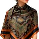 K-Elewon Large Square Scarf 43" Silk Scarf Fashion Scarves Silk Feeling Hair Wrapping Scarfs Night Sleeping Headscarf (Vb06)