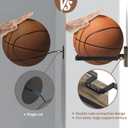 Basketball Holder Wall Mount with Wooden Base, MYKASEN Ball Storage Holder Display Rack for Basketball Soccer Volleyball, Boys Sports Accessories Organizer for Player Fans Room Decor
