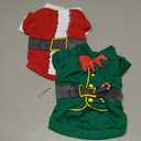2 Pack Christmas Dog Shirts Santa Elf Print Christmas Outfit Santa Costume Pet Apparel for Small Dogs and Cats , S