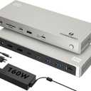 Minthouz Thunderbolt 4 Dock with 160W Adapter, 8K@60Hz Single or Triple 4K Displays, 2.5G Ethernet, 4xUSB, SD/MicroSD, Laptop Docking Station for Windows, Dell, HP, Lenovo, Mac