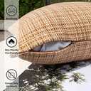Kevin Textile Throw Pillow Cover Outdoor Waterproof Decorative Square Cushion Covers Water Resistant Pillowcase Shell for Couch Tent Park Pack of 2 (16 x 16 Beige)