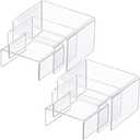 Chuangdi 2 Sets Acrylic Display Risers, Product Stand, Jewelry Display Riser Shelf Showcase Fixtures for Dessert Cupcake Candy Figure Treat Action Showcase(Clear,Small Set)