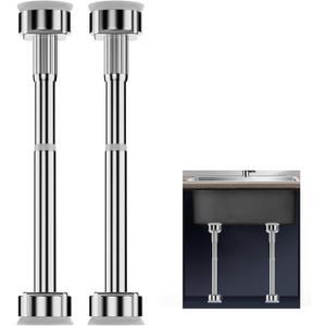 Undermount Sink Brackets 19.9"-31.5" Adjustable Kitchen Undermount Sink Support with Thick Soft Suction Pads No-Drill Wall Mount Sink Legs for Kitchen & Bathroom2 Pack