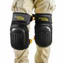 COOLJOB Professional Knee Pads with Heavy Duty Anti-Slip Cap, Comfortable Foam Cushion and Extra Thick Gel Padding for Construction Flooring, Reinforced & Adjustable Straps, Black