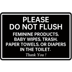 "Please Do Not Flush" Sign - 7.8" x 11.9" Heavy - Duty Aluminum Bathroom Sign (146)