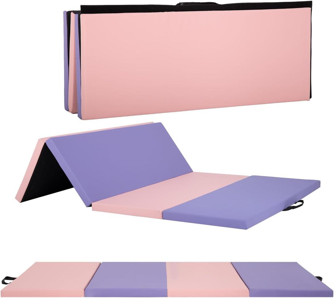 Gymnastics Mats Foldable Tumbling Mats Portable Gymnastics Exercise Mat Thick Gymnastics Tumbling Mats Pad Home Exercise Panel Mat With Carrying Handles