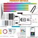 Jushope Interior Car LED Strip Lights, Acrylic LED Lights for Car with Dynamic Dreamcolor Chasing, Ambient Lighting Kits Music Sync Wireless APP and RF Remote Control (10 in 1)