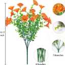 Outdoor Fake Artificial Flowers,8 Bundles UV Resistant Plastic Flowers for Outside,Faux Flower for Outdoors Home Dcor(Orange Red)