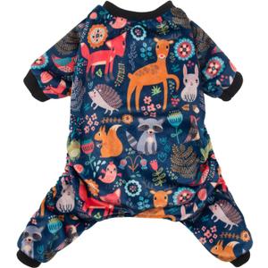 CuteBone Small Dogs Outfit Soft Puppy Onesies Pjs Dog Pajamas Pet Coat Cat Apparel Comfy Doggie Jumpsuit Bodysuit for All Seasons P75XL (A06-Forest family) XL