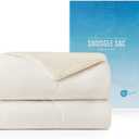 Snuggle Sac Natural Viscose Cooling Comforter Queen Size, Lightweight Breathable Silky Cooling Bedding with Q-Max>0.45 for Bedroom, Home Decor, Hot Sleepers & Night Sweats, Snow Ivory 90"x90"