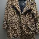 luvamia Women's Leopard Print Faux Fur Jackets Fluffy Furry Winter Coats (M)