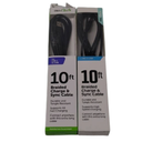 Cell Candy 10 Ft Braided Charge & Synd Cable for Micro USB and USB C to USB