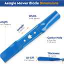942-05052A 50" Mower Blades for Cub Cadet XT1 LT50 GT50 XT2 LX50 ZT1 ZT2 50 RTZ S50 L50 SX50 LX50 L34 Zero Turn Troy-Bilt Super Bronco Mustang 50" Lawn Tractor, Medium Lift, 6 Point Star, 3 Pack Blue