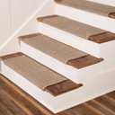 Oak Valley Designs Rounded Bullnose Carpet Stair Treads, Anti Slip Indoor Stair Mats for Wooden Stairs - Style: Bayside Charm, Wood Grain 27" W X 9.75" D (Set of 4)