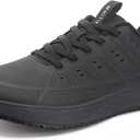 WHITIN Men's Restaurant or Food Service Shoes Male Slip Resistant Wide Toe Box Work Sneaker Size 11 Waterproof Zero Drop Walking Kitchen Zapato de Trabajo para Hombre Black 45