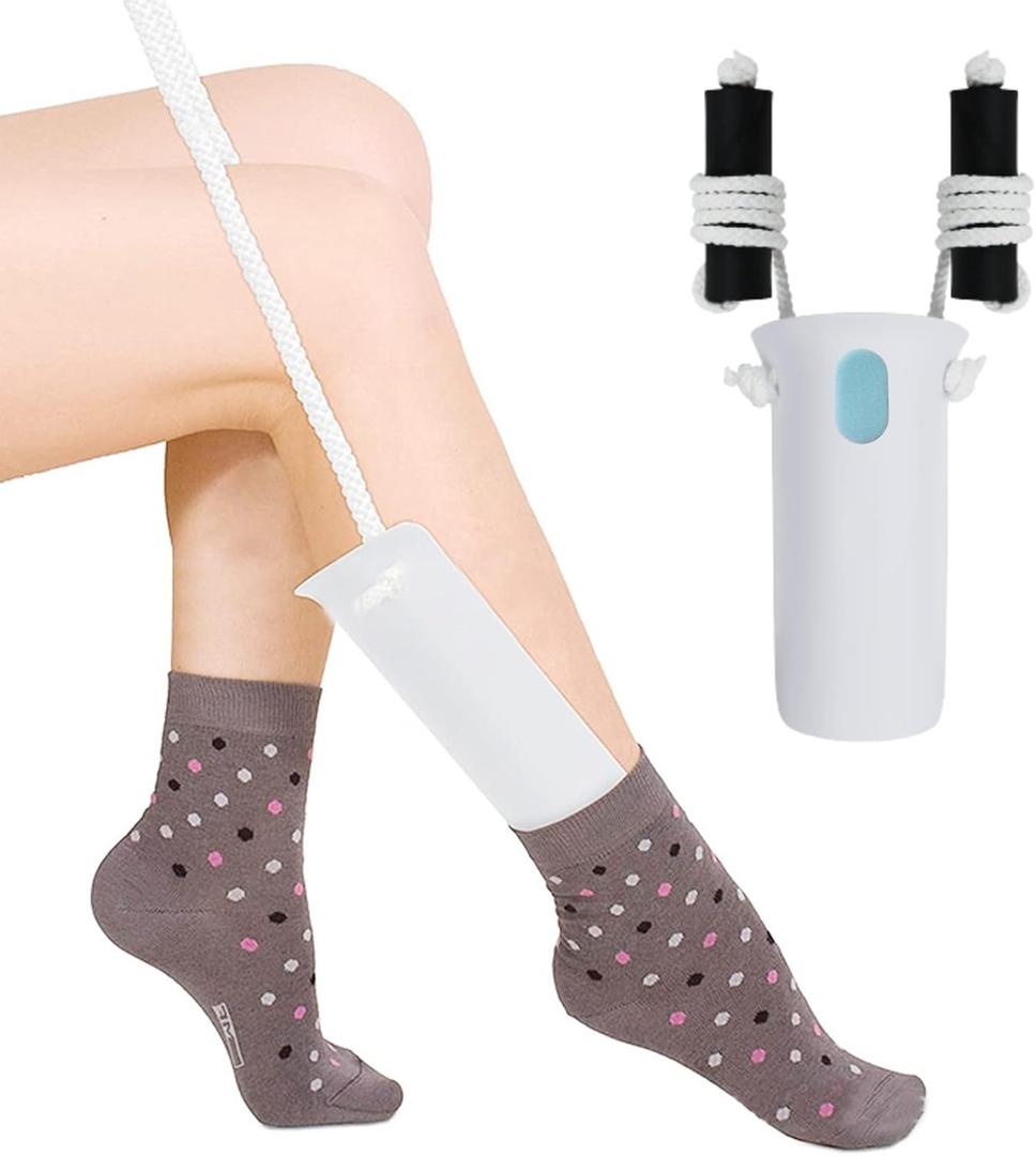 Sock Aid Tool Sock Helper Puller Aid for Putting Socks Easy On and Off Assistant Device Flexible Stocking Puller Socks Pulling Assist Device for Elderly Disabled Pregnant Arthritis Diabetic Sufferer