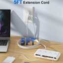 Power Strip with USB C 35W,10-in-1 Flat Plug Wall Charger - 5FT Extension Cord with 4AC, 3 USB A & 3 USB C - PD20W Charging Station for Multiple Devices - Travel Home Office (White)