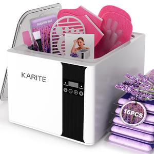 KARITE Paraffin Wax Machine for Hands and Feet, 9000ml Paraffin Wax Bath with Auto-Timer, Smart Mode, Precision Temperature Control, Paraffin Wax Warmer Kit with 16PCs Refills (White)