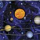 Dawhud Direct Fleece Throw Blanket - 50x60-Inch Plush Space Blanket with Solar System Design for Kids and Adults - Soft and Cozy for Bed, Couch, or Travel