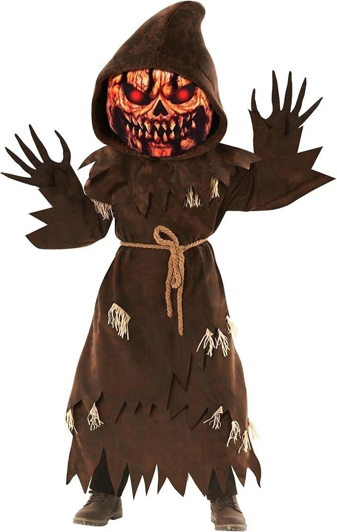 Morph Pumpkin Costume Kids, Brown Pumpkin Grim Reaper Costume Kid, Scary Halloween Costumes For Kids, Halloween Costumes Boy