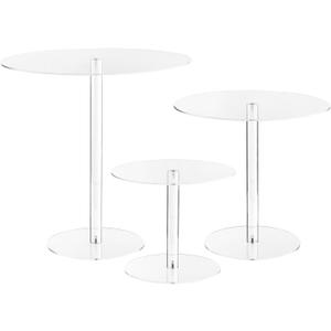 uxcell 3Pack Acrylic Cake Stand, Round Cake Stands for Dessert Table, Clear Cupcake Holders for Wedding Event, Birthday Party, Acrylic Showcase Stand for Pastry Candy Pizza Display Clear
