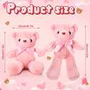 Aoriher 6 Pcs Bear Stuffed Animal Bulk Baby Shower Bear Plush Toys Soft Cute Sleeping and Playing Decorations for Kids Graduation Gift Baby Shower Birthday Party Favor(Pink)