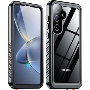 SPIDERCASE for Samsung Galaxy S25 Plus Case Waterproof,Built-in Lens & Screen Protector, Full Heavy Duty Protection, 12FT Military Shockproof, Dustproof, Anti-Scratched Phone Case,Black