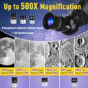 HETEKAN Telescope, Telescope for Adults High Powered, 90mm Aperture 1000mm Astronomical Refractor Telescopes for Beginners, Magnification 500X, with Three Eyepieces, Phone Adapter & Carrying Bag