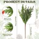 30Pcs Realistic Norfolk Pine Branches -18Inch Artificial Real Touch Christmas Pine Stems Picks Greenery Fake Cedar Pine Branch for Vase DIY Crafts, Xmas Indoor Outdoor Home Decor