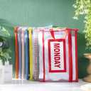 7 Pack Packing Cubes for Travel Days of Week Packing Cubes with Label Clear Zippered Storage Bag for Summer Camp Essential
