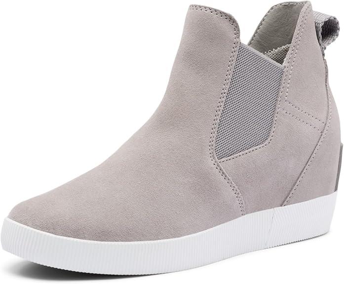 SOREL Women's Out N About Slip-On Wedge Boot Size, 9.5 (Chrome Grey/White)