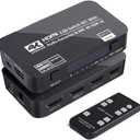 HDMI Switch 4x1 with Audio Extractor, 4K@60Hz Ultra HD HDMI Switcher with Optical TOSLINK SPDIF, 3.5mm Audio Support ARC Function, 3D, 1080P @120Hz, 4Kx2k @60Hz HDTV (IR Wireless Remote Control)