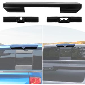 for Silverado High Mount 3rd Brake Light Trim Cover Smoked for Chevrolet Silverado2022 Up for GMC Sierra 2022 Up Black Exterior Accessories 3pcs